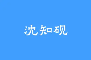 沈知砚