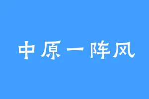 中原一阵风