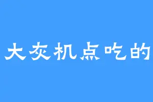 大灰机点吃的