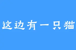 这边有一只猫