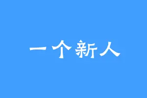 一个新人