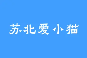 苏北爱小猫