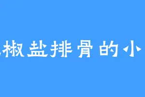 爱吃椒盐排骨的小飞侠