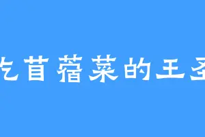 爱吃苜蓿菜的王圣子