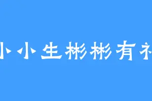 小小生彬彬有礼