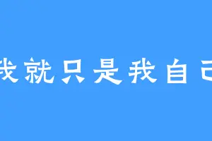 我就只是我自己