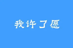 我许了愿