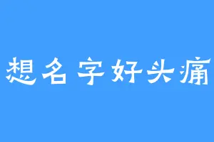 想名字好头痛