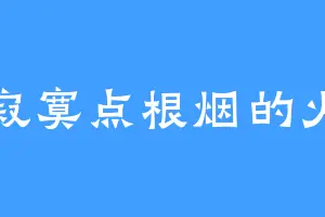 给寂寞点根烟的火柴