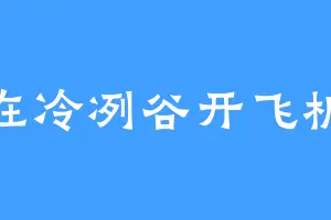在冷冽谷开飞机