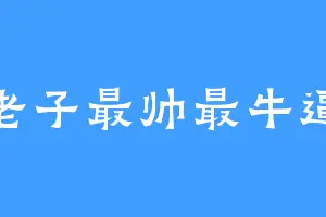 老子最帅最牛逼