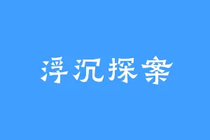 浮沉探案