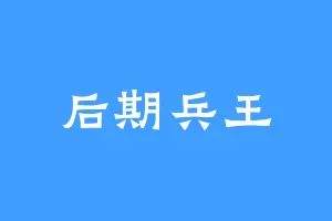 后期兵王