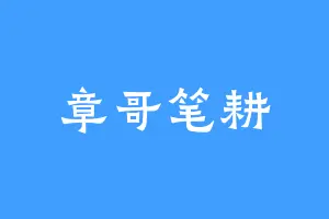 章哥笔耕