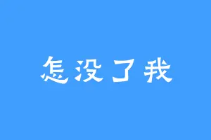 怎没了我