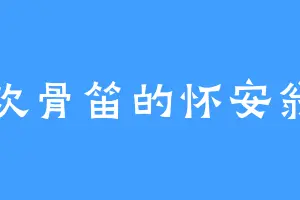 喜欢骨笛的怀安翁主